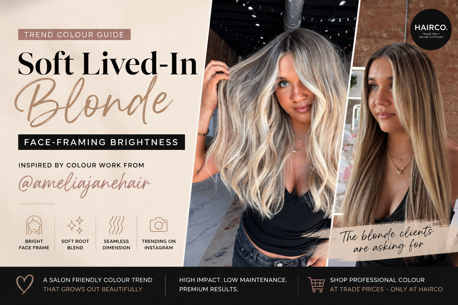 Trend Colour Guide: Soft Lived-In Blonde with Face-Framing Brightness