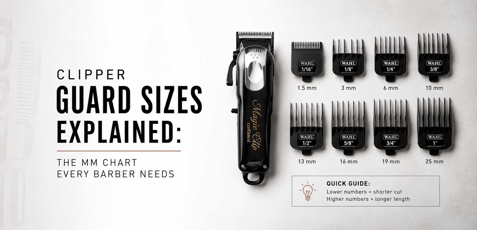Spring Guard Sizes Clipper Guard Sizes Explained | mm Chart for Barbers – Hairco & Beauty
