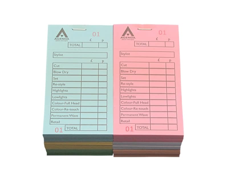 Agenda Hairdressing Numbered Checkpads Assorted (12x100)