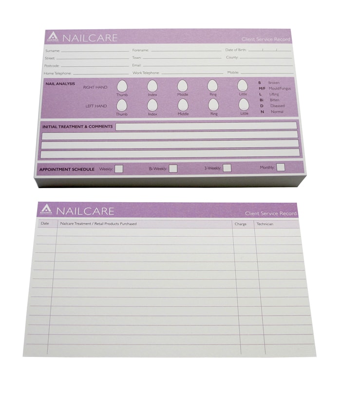 Agenda Record Cards Nailcare (100)