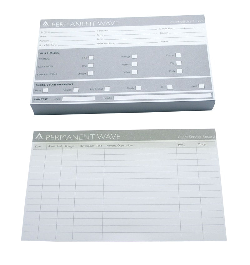 Agenda Record Cards Permanent Wave (100)