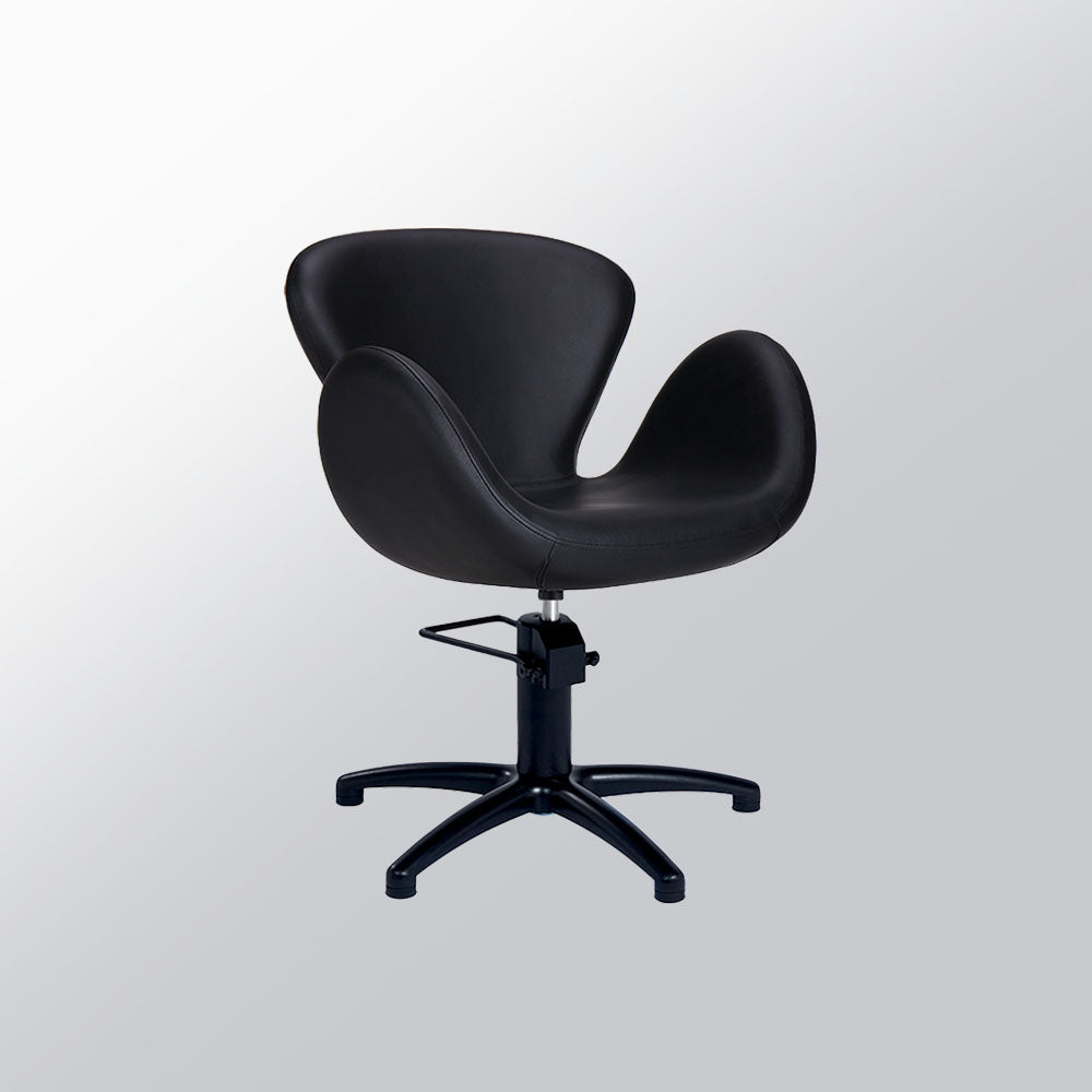 Mirplay Chloe styling chair in black with rounded seat