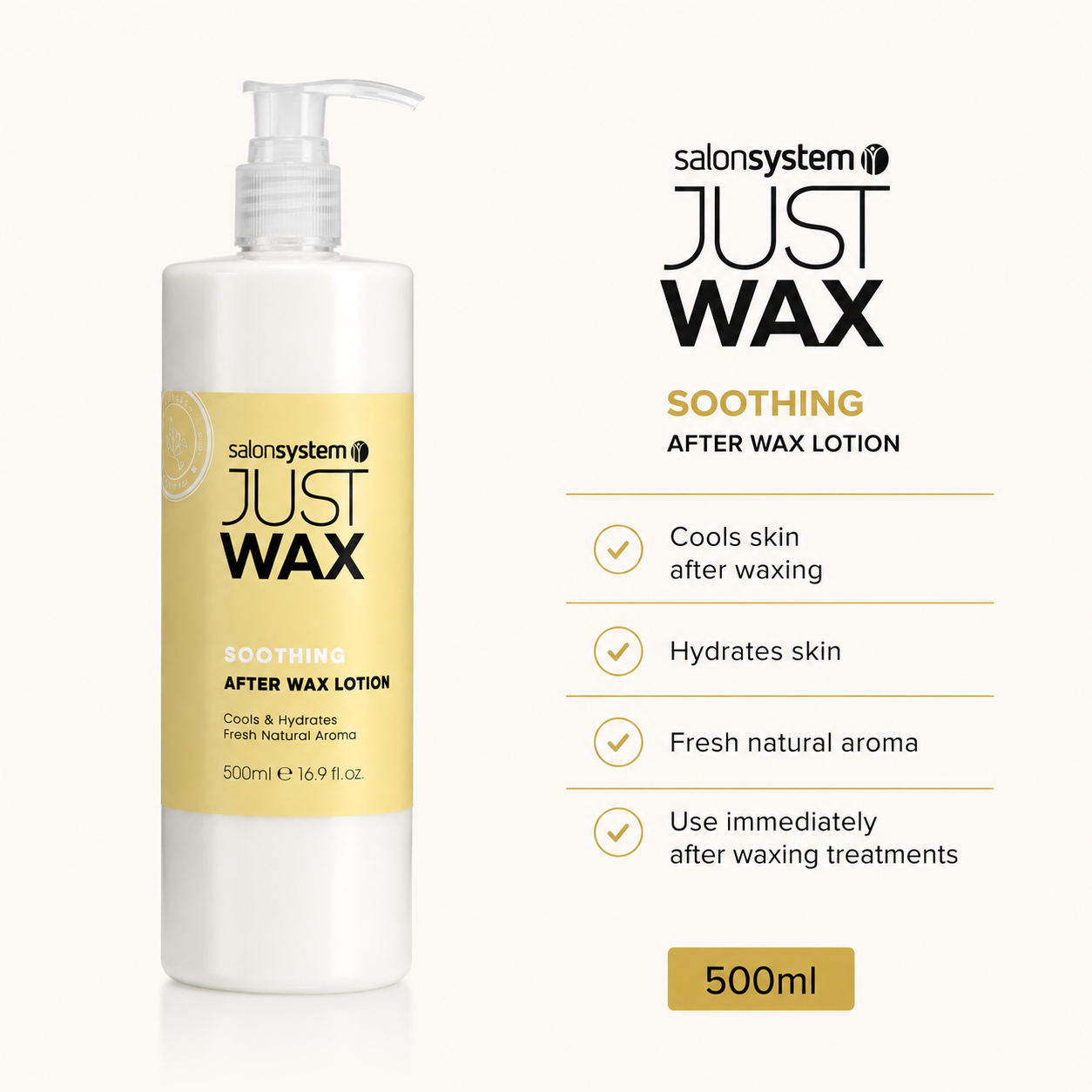 Salon System Just Wax Soothing After Wax Lotion 500ml