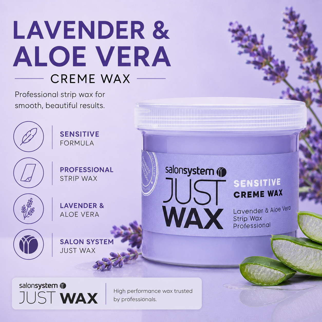 Salon System Just Wax Sensitive Creme Wax 450g