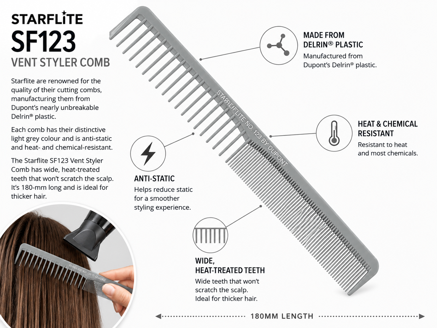 Denman Starflite SF123SP Comb