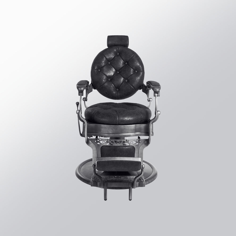 Mirplay Clint B black barber chair with round metal base