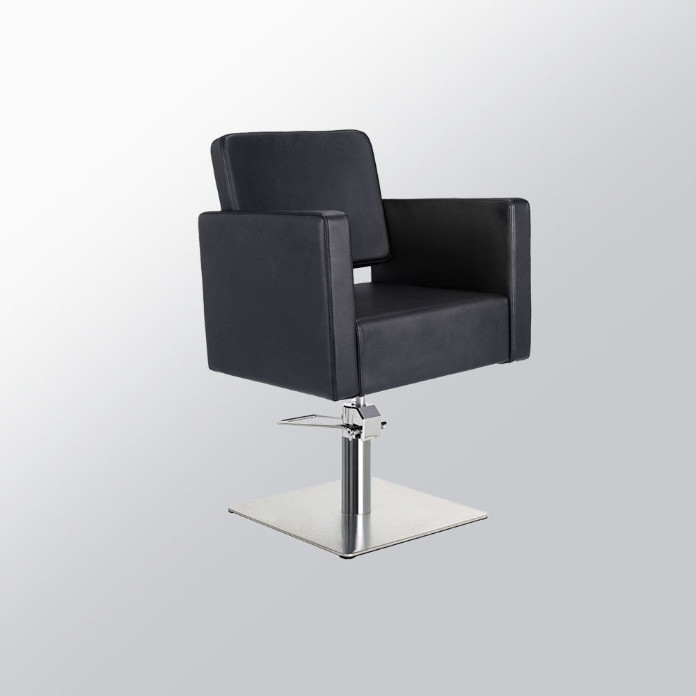 Mirplay Dora styling chair in black on a square base