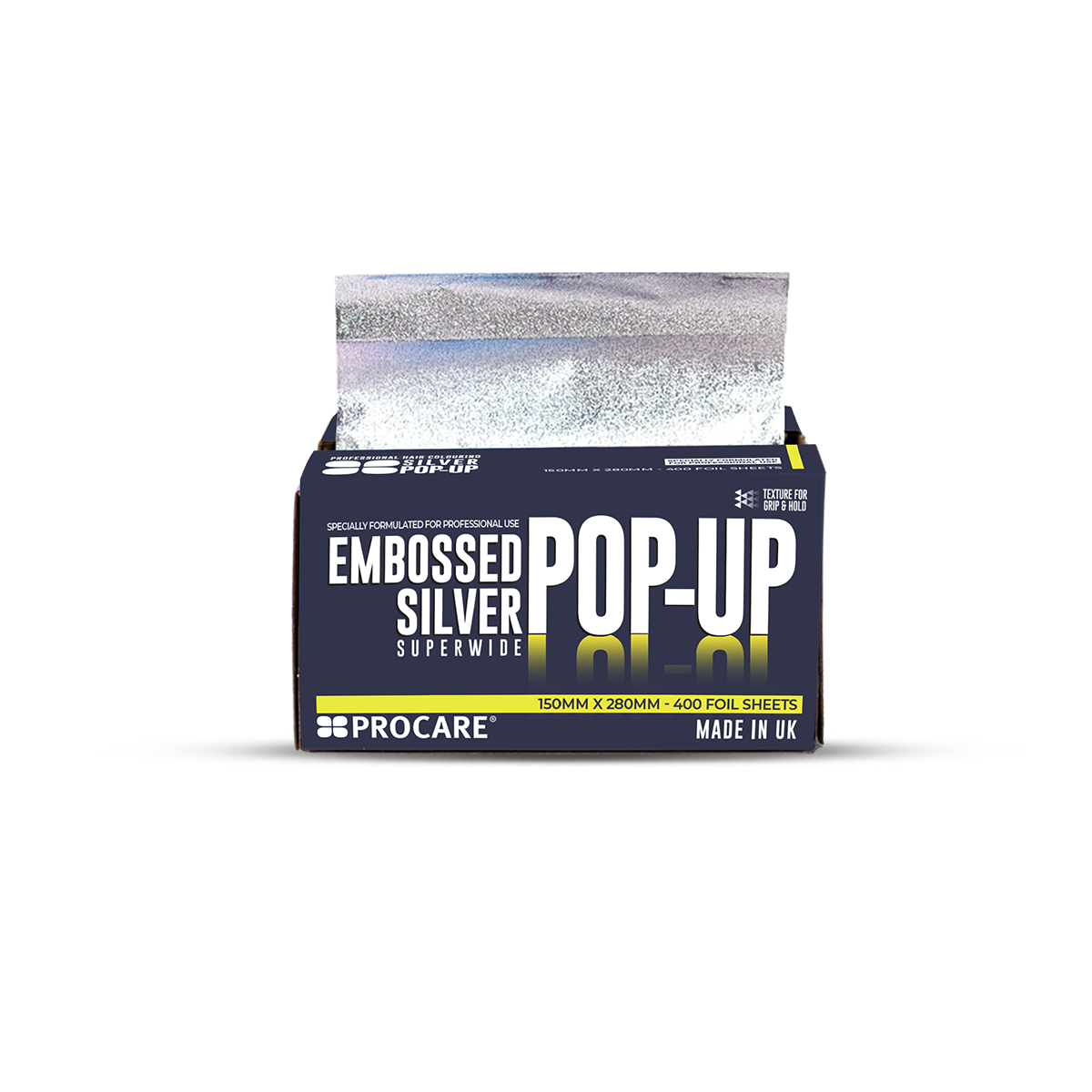Procare Embossed Pop Up Silver Sheets 150mmx280mm
