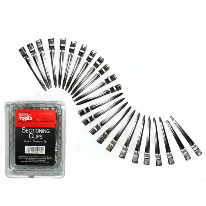Hair Tools Section Clips Silver (Box of 36)
