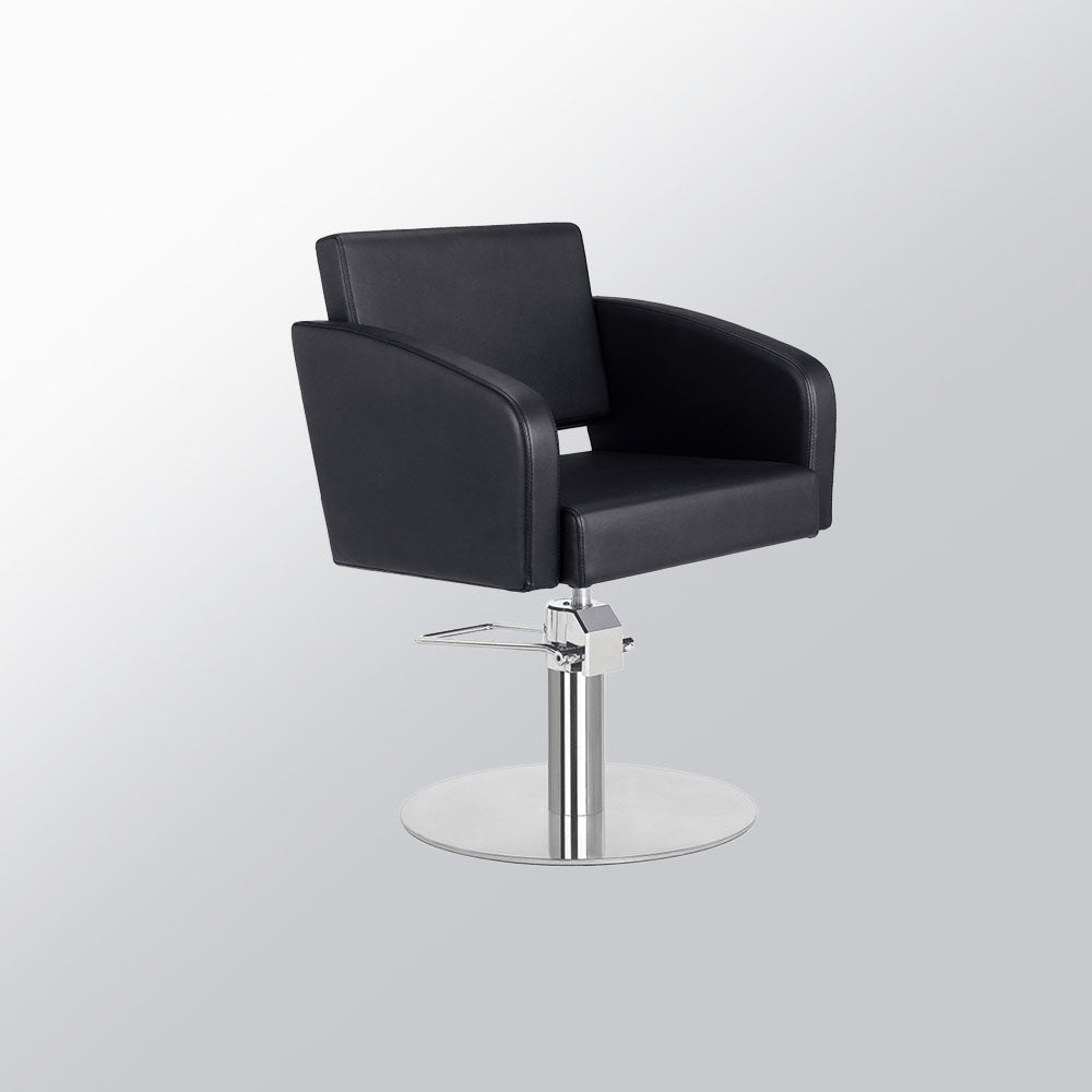 Mirplay Loris styling chair in black on a round base