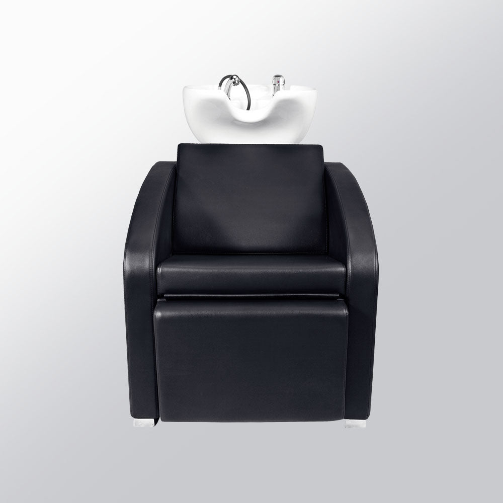 Mirplay Ralph backwash unit side view showing electric footrest