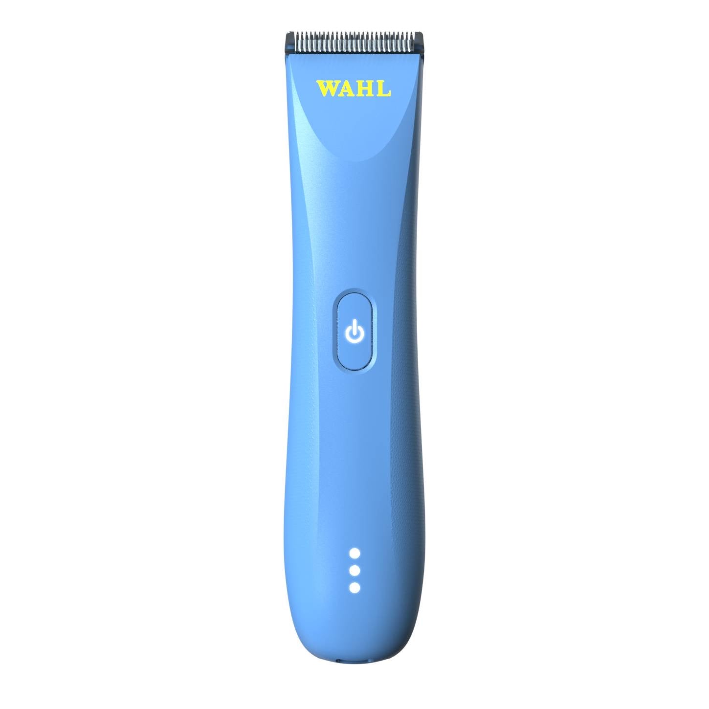 Wahl Peanut Li Cordless Trimmer in blue with lithium-ion battery, lightweight ergonomic design and precision cutting blade, ideal for professional trimming, detailing and outlining.
