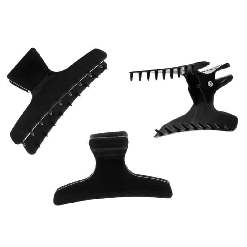 Hair Tools Large Butterfly Clamps x 12 Black