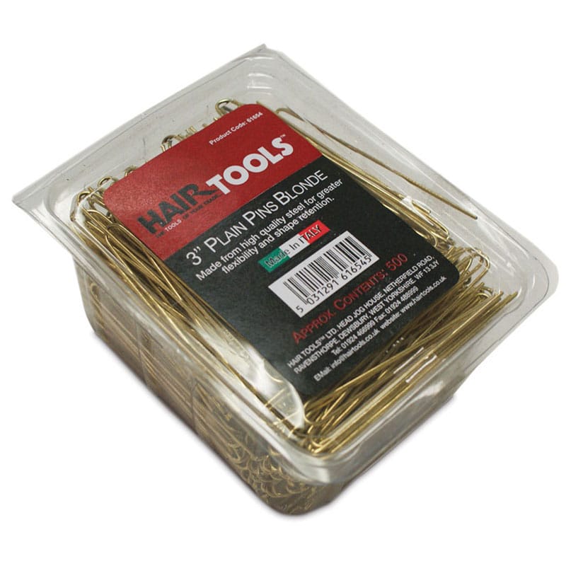 Hair Tools 3" Plain Pins Blonde (Box of 500)