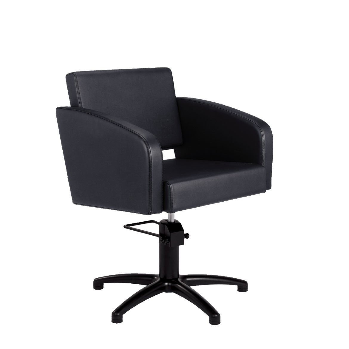 Mirplay Loris black styling chair on a black 5-star base