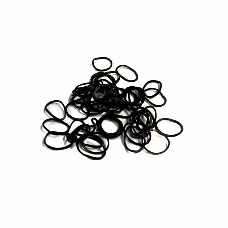 Hair Tools Black Rubber Bands 15mm (300 Pack)