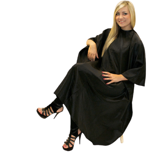 Hair Tools Unisex Gown with Poppers - Black