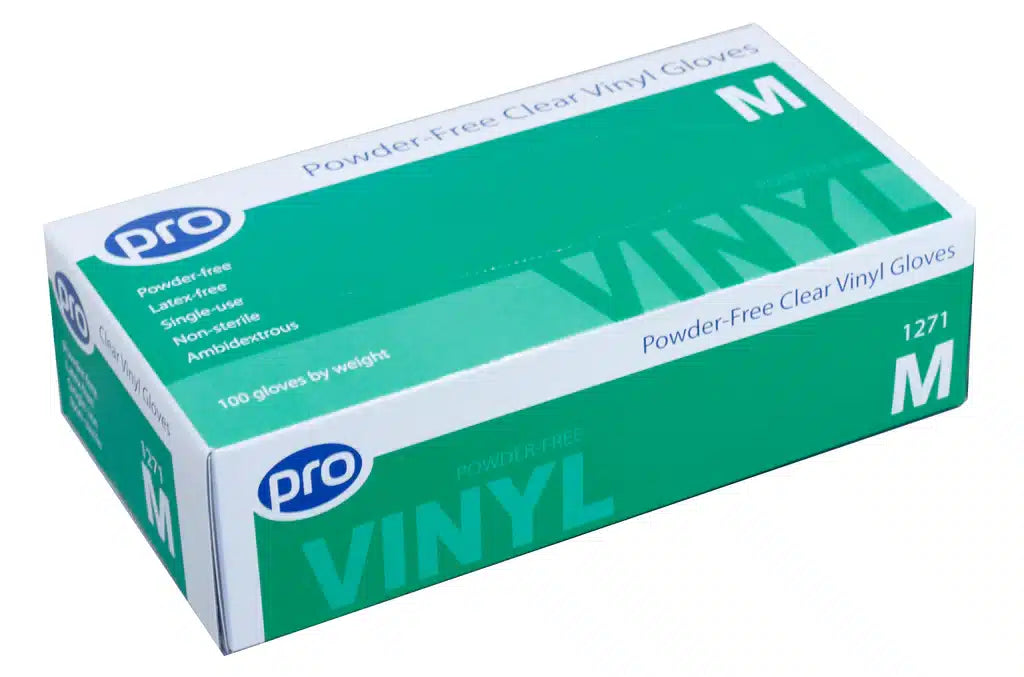 Agenda Pro Vinyl Powder Free Disposable Gloves (100) Medium